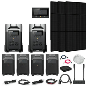 EcoFlow DELTA PRO 120V/240V Solar Kits - 7,200W Portable Power Station Setup + Choose Custom Bundle Option | Complete Solar Kit | 5-Year Warranty