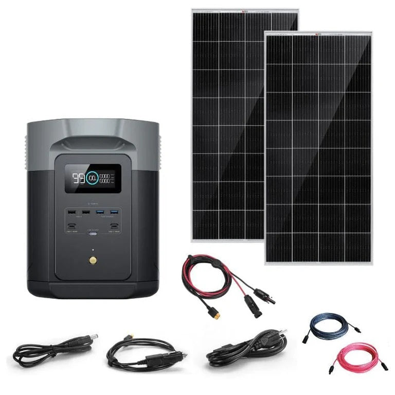 EcoFlow DELTA 2 [MAX] - 2,400W / 2,048Wh Portable Power Station + Choose Your Custom Bundle | Complete Solar Kit | 2023 DELTA 2 MAX Model