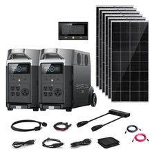 Load image into Gallery viewer, EcoFlow DELTA PRO 120V/240V Solar Kits - 7,200W Portable Power Station Setup + Choose Custom Bundle Option | Complete Solar Kit | 5-Year Warranty