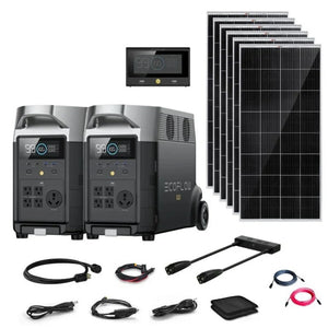 EcoFlow DELTA PRO 120V/240V Solar Kits - 7,200W Portable Power Station Setup + Choose Custom Bundle Option | Complete Solar Kit | 5-Year Warranty