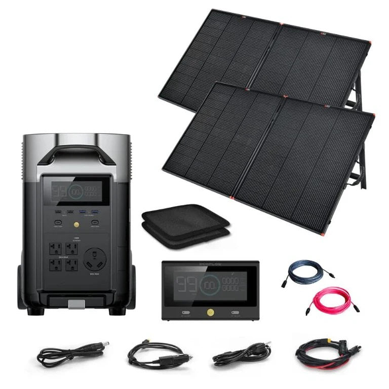 EcoFlow DELTA PRO 120V Solar Kits - 3,600Wh / 3,600W Portable Power Station + Choose Your Custom Bundle Option | Complete Solar Kit | 5-Year Warranty